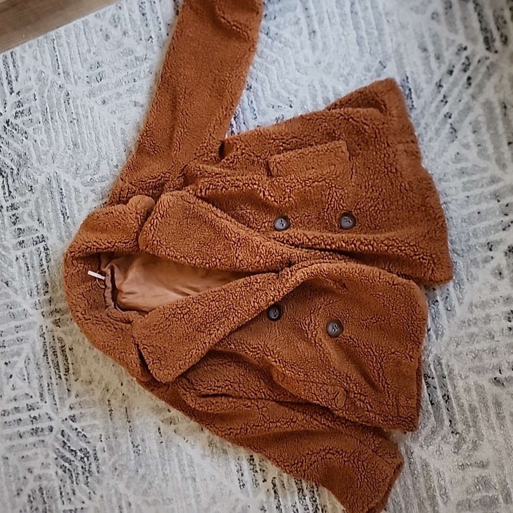 Free People Brown Teddy Coat Cozy Indie Sleaze Grunge Sherpa Jacket - Picture 3 of 7